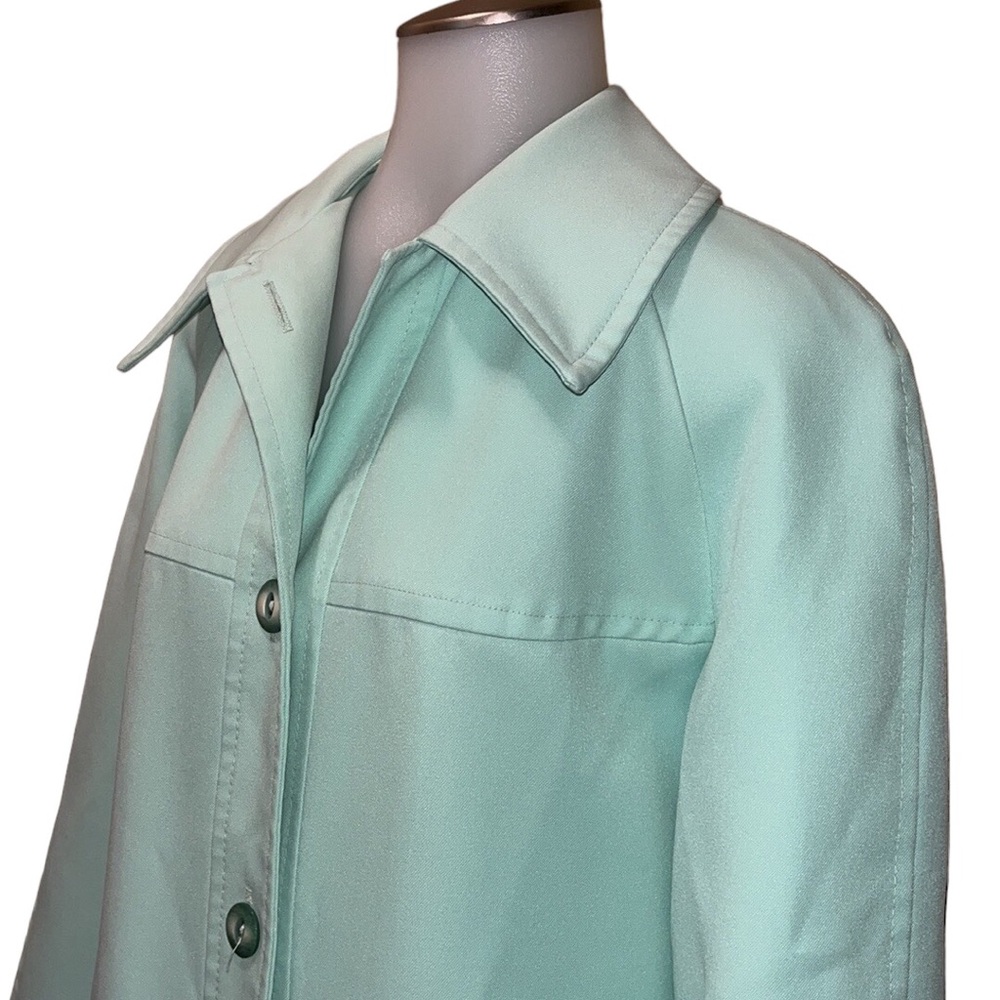 Vtg 60s NPC Fashions Light Green Trench Coat~M(?)~MCM SPRING See Measurements